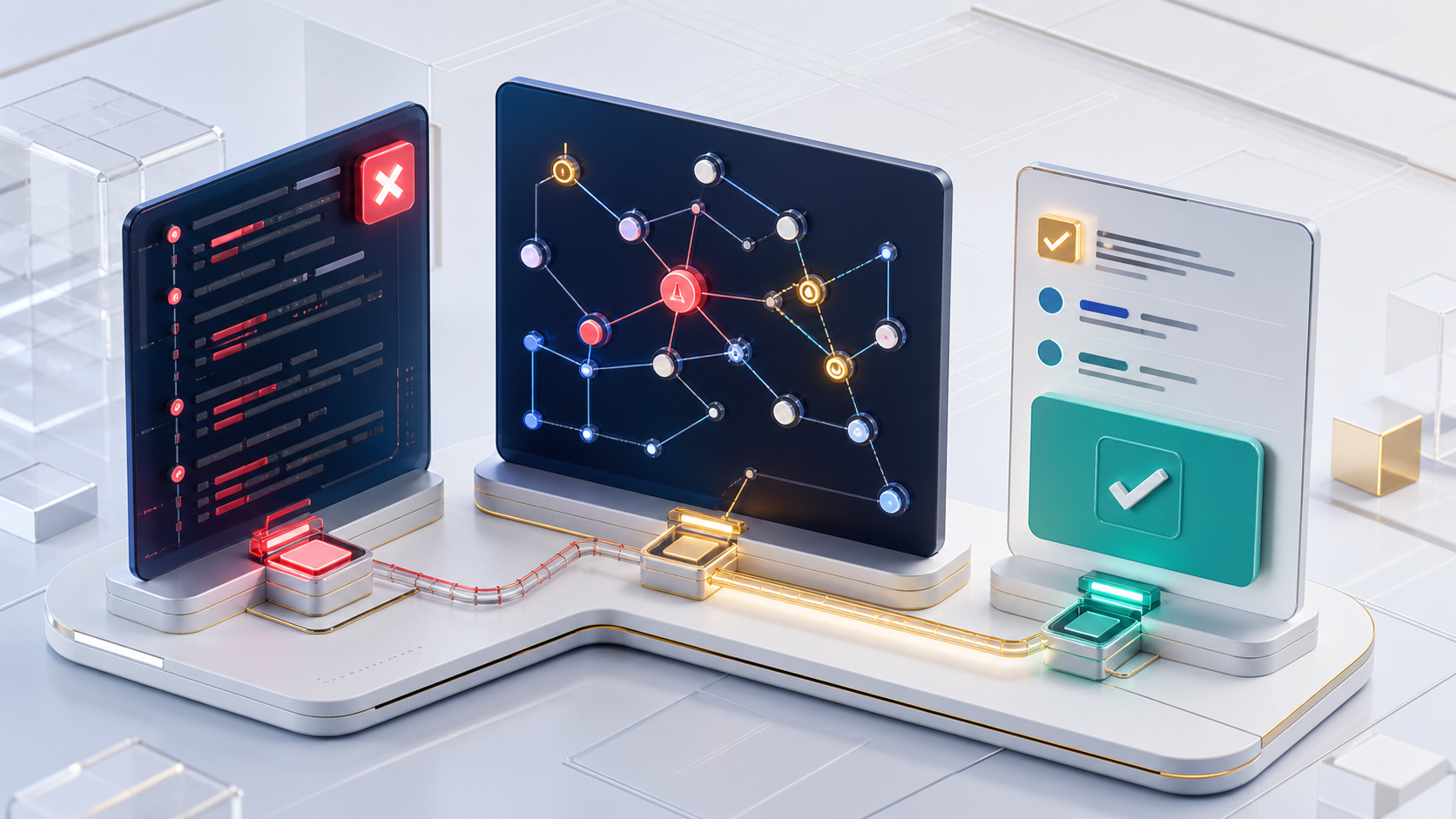 AI root cause workflow transforming failed test signals into fix recommendation stages